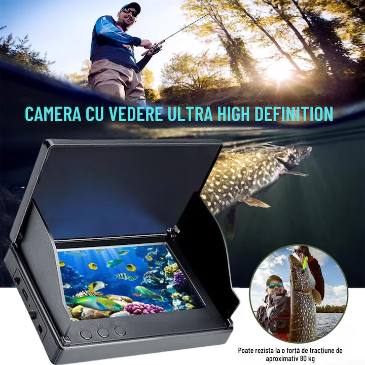 Cameră Subacvatică Pescuit Klastep – Ecran 5” HD, 8000mAh