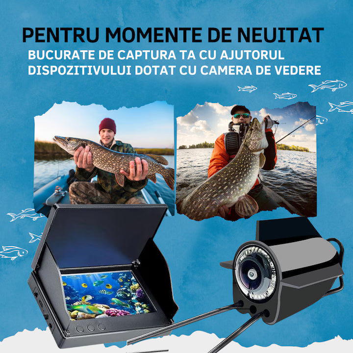 Cameră Subacvatică Pescuit Klastep – Ecran 5” HD, 8000mAh